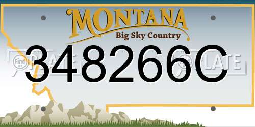 348266C Montana License Plate