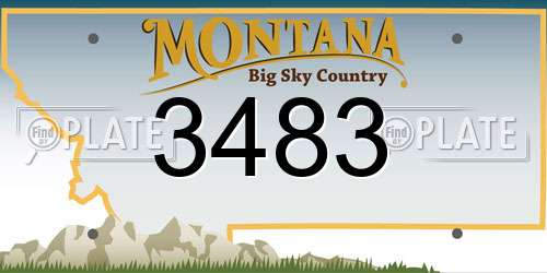 3483 Montana License Plate