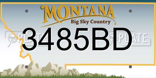3485BD Montana License Plate