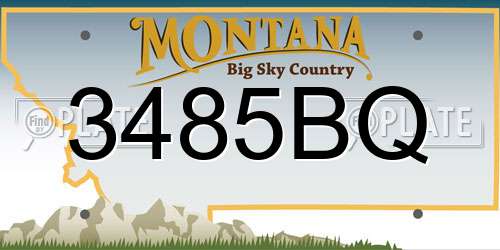 3485BQ Montana License Plate