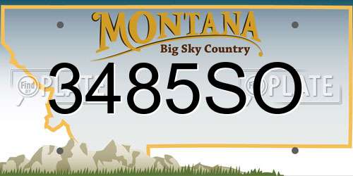 3485SO Montana License Plate
