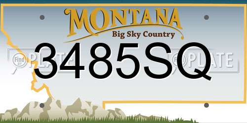 3485SQ Montana License Plate