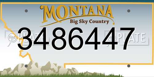 3486447 Montana License Plate