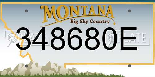 348680E Montana License Plate