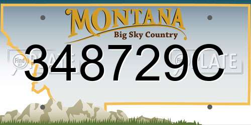 348729C Montana License Plate