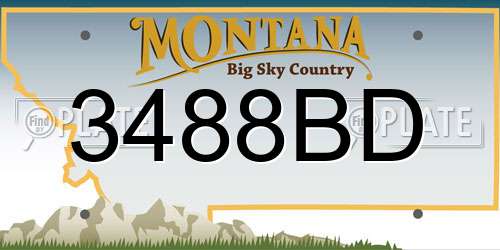 3488BD Montana License Plate