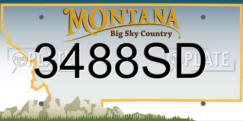 3488SD Montana License Plate
