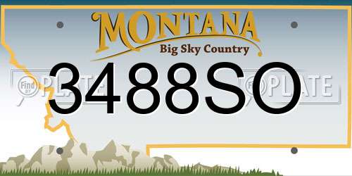 3488SO Montana License Plate