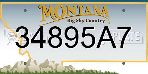 34895A7 Montana License Plate