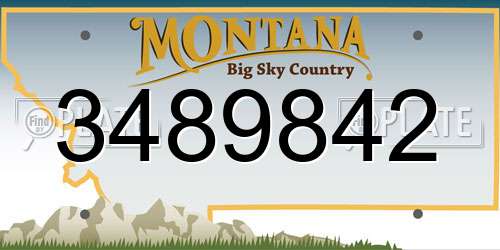 3489842 Montana License Plate