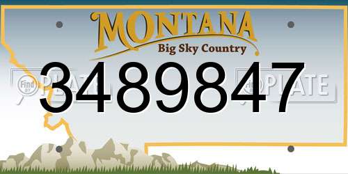 3489847 Montana License Plate