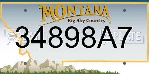 34898A7 Montana License Plate