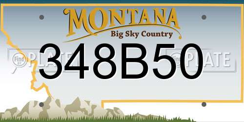 348B50 Montana License Plate