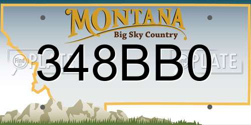 348BB0 Montana License Plate