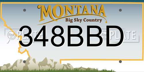 348BBD Montana License Plate
