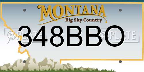 348BBO Montana License Plate