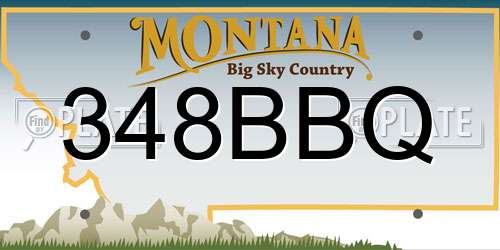 348BBQ Montana License Plate