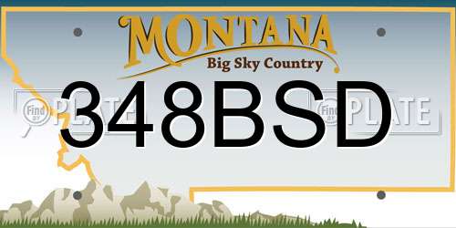 348BSD Montana License Plate
