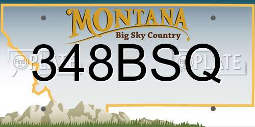 348BSQ Montana License Plate