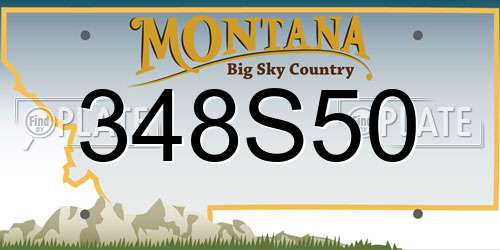 348S50 Montana License Plate