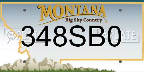 348SB0 Montana License Plate
