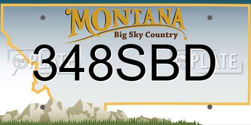 348SBD Montana License Plate