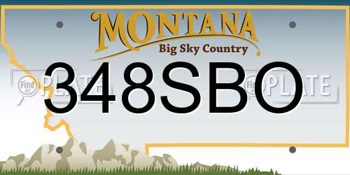 348SBO Montana License Plate