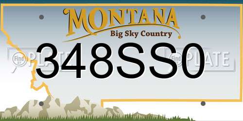 348SS0 Montana License Plate