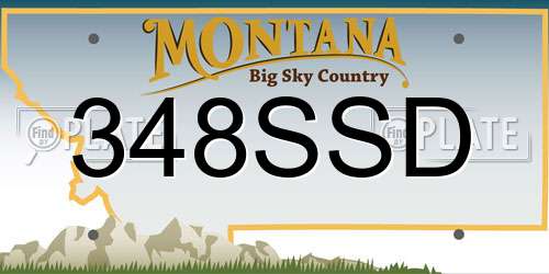 348SSD Montana License Plate