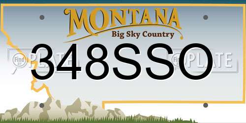 348SSO Montana License Plate