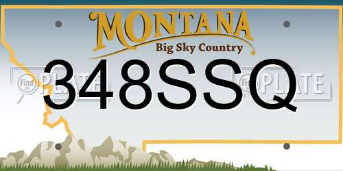 348SSQ Montana License Plate