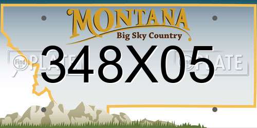 348X05 Montana License Plate