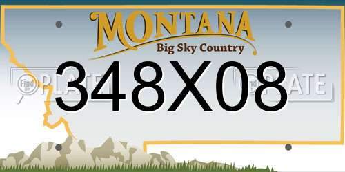 348X08 Montana License Plate