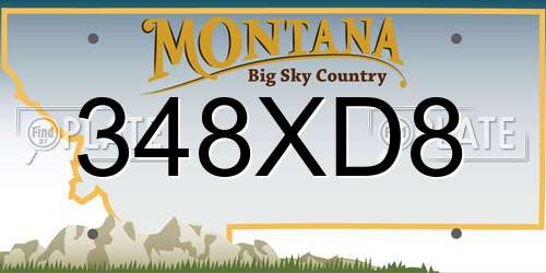 348XD8 Montana License Plate