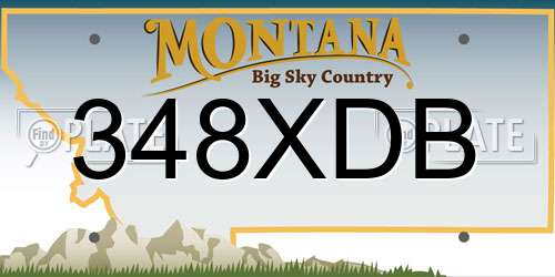 348XDB Montana License Plate