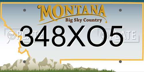348XO5 Montana License Plate
