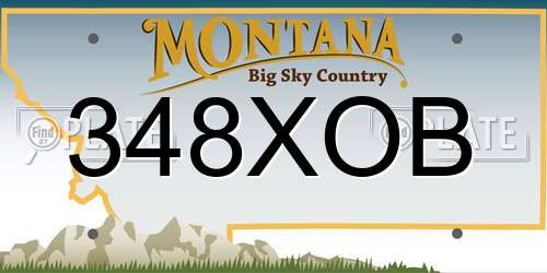 348XOB Montana License Plate
