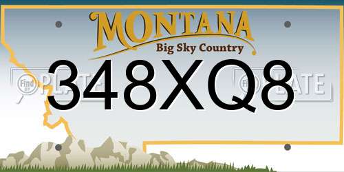 348XQ8 Montana License Plate