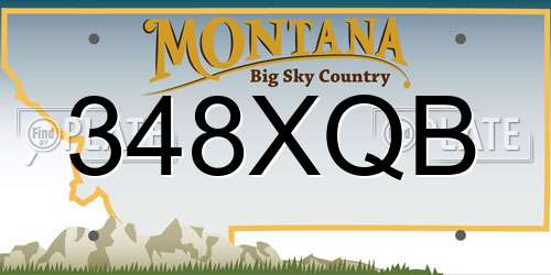 348XQB Montana License Plate