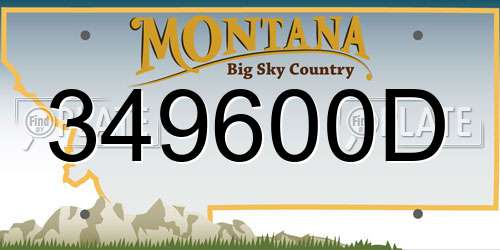 349600D Montana License Plate