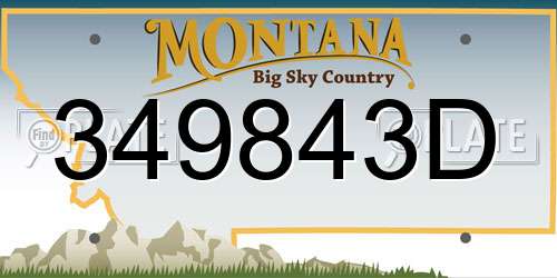 349843D Montana License Plate