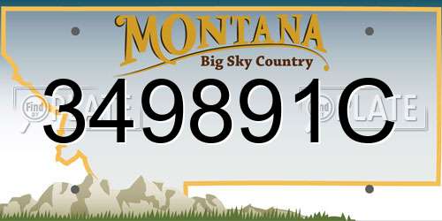 349891C Montana License Plate
