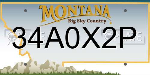 34A0X2P Montana License Plate