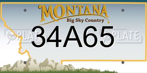 34A65 Montana License Plate