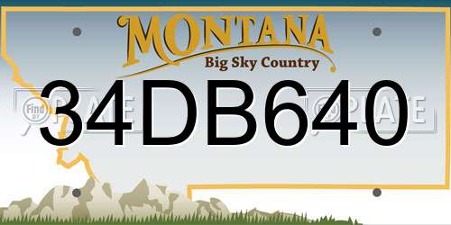 34DB640 Montana License Plate