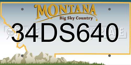 34DS640 Montana License Plate