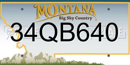 34QB640 Montana License Plate