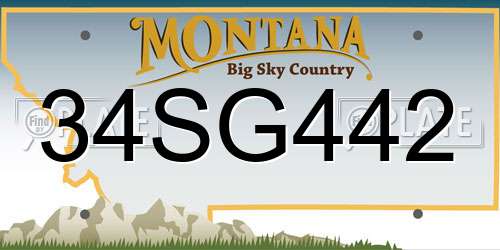 34SG442 Montana License Plate