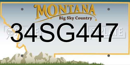 34SG447 Montana License Plate