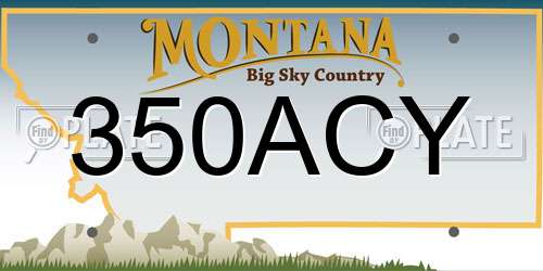 350ACY Montana License Plate